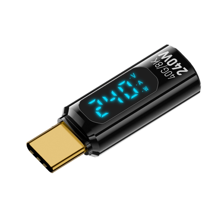 

Type-C Male to Type-C Female 240W Full-featured Adapter with Digital Display(Black)
