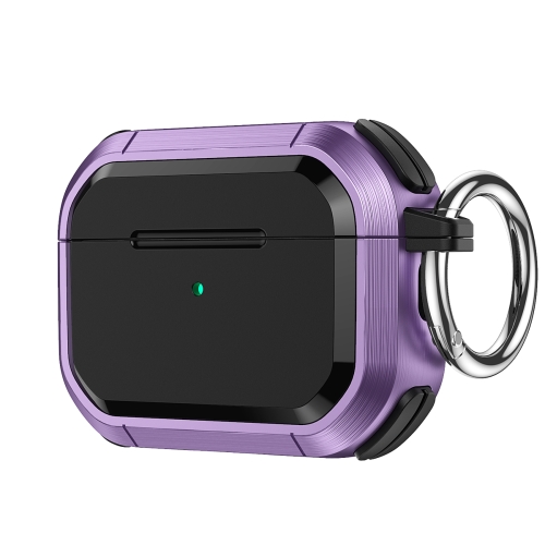 

For AirPods Pro / Pro 2 Armor TPU + PC Earbuds Box Protective Case with Metal Buckle(Violet)