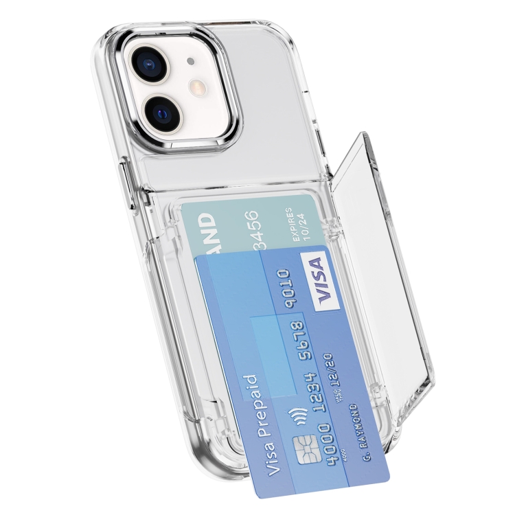 

For iPhone 11 Card Holder Acrylic Hybrid TPU Phone Case(Transparent)
