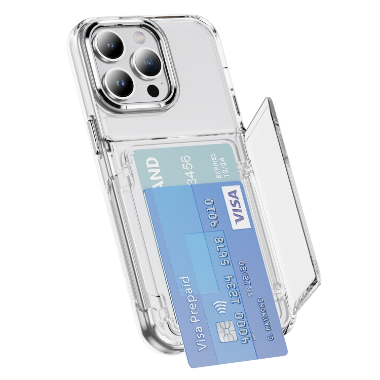 

For iPhone 13 Pro Card Holder Acrylic Hybrid TPU Phone Case(Transparent)