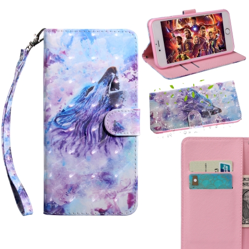 

For Xiaomi Redmi 9 3D Painting Pattern Coloured Drawing Horizontal Flip PU Leather Case with Holder & Card Slots & Wallet & Lanyard(Howling Wolf)
