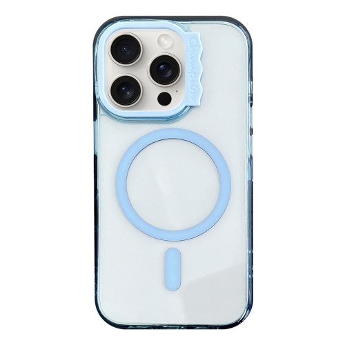 

For iPhone 14 Pro MagSafe Colorful Wavy Circle PC Hybrid TPU Phone Case(Blue)