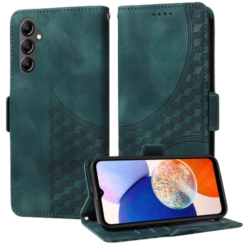 

For Samsung Galaxy A15 4G / 5G Embossed Rhombus Starry Leather Phone Case(Green)