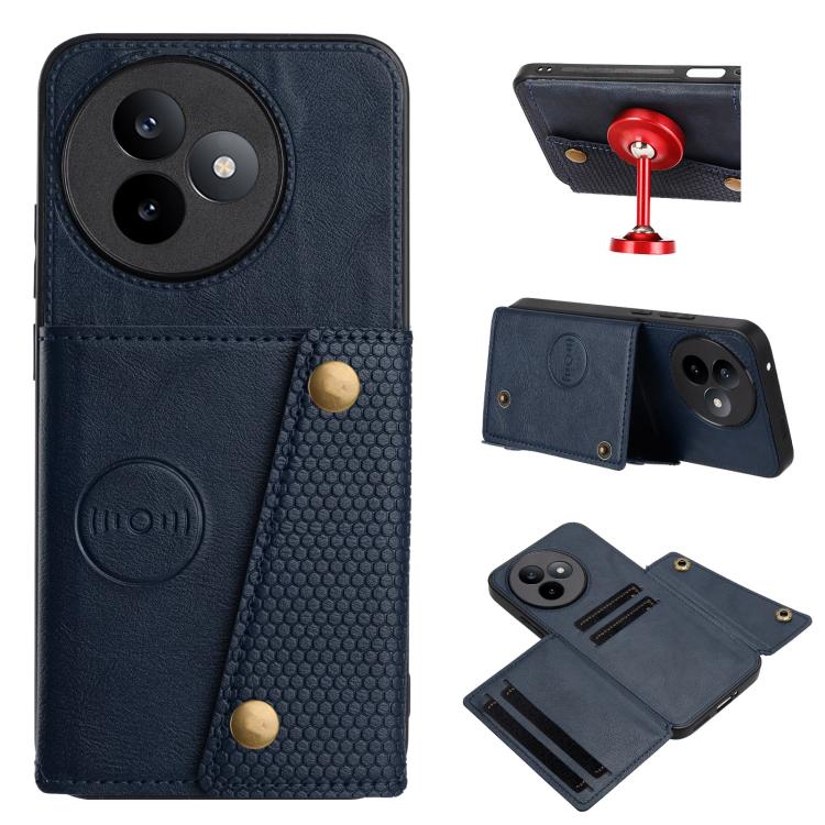 

For Redmi K80 Ultra Double Buckle Card Slots Magnetic Phone Case(Blue)