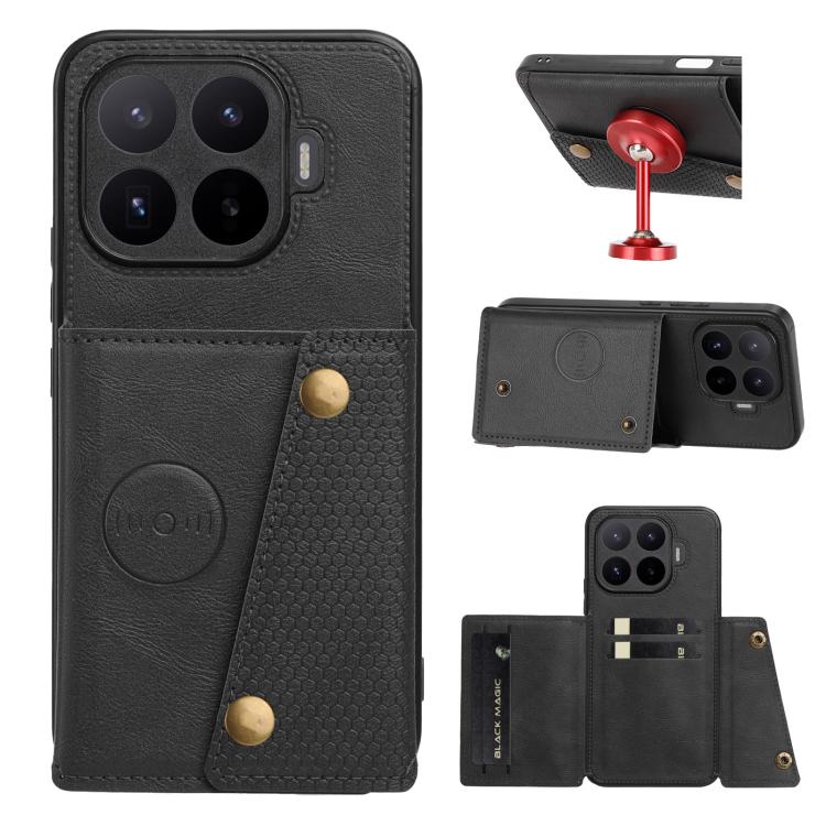For Xiaomi 17T Pro 5G Double Buckle Card Slots Magnetic Phone Case(Black)