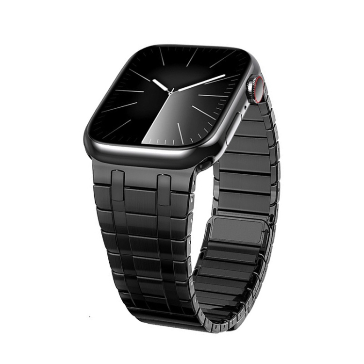 

For Apple Watch SE 2023 44mm Magnetic Stainless Steel Watch Band(Black)