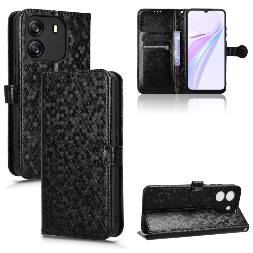 

For Blackview Wave 6C Honeycomb Dot Texture Leather Phone Case(Black)