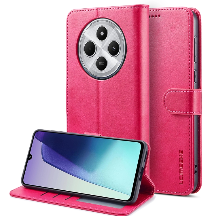 

For Redmi A4 5G LC.IMEEKE Calf Texture Leather Phone Case(Red)