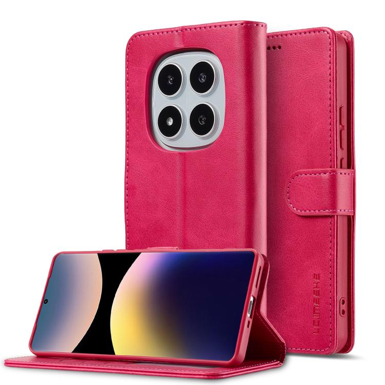 

For Redmi Note 14 Pro 4G LC.IMEEKE Calf Texture Leather Phone Case(Red)
