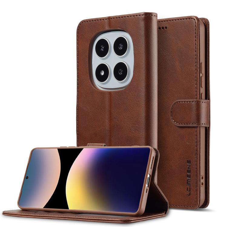 

For Redmi Note 14 Pro 4G LC.IMEEKE Calf Texture Leather Phone Case(Coffee)