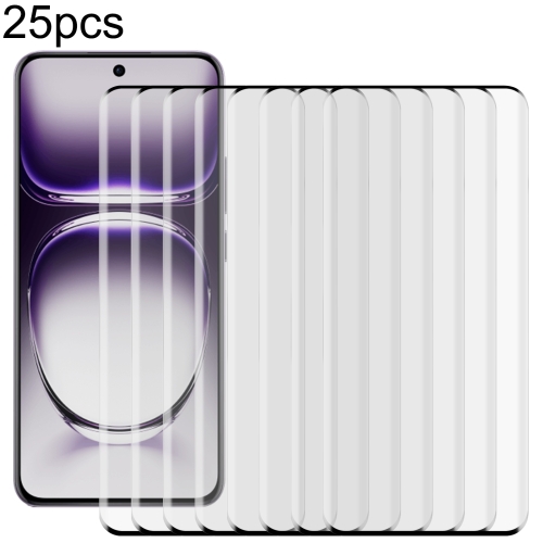 

For OPPO Reno12 Pro Global 25pcs Edge Glue 9H HD 3D Curved Edge Tempered Glass Film(Black)