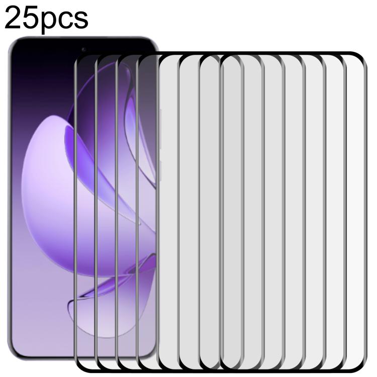 

For OPPO Reno13 Pro 5G Global 25pcs Full Glue 9H HD 3D Curved Edge Tempered Glass Film(Black)