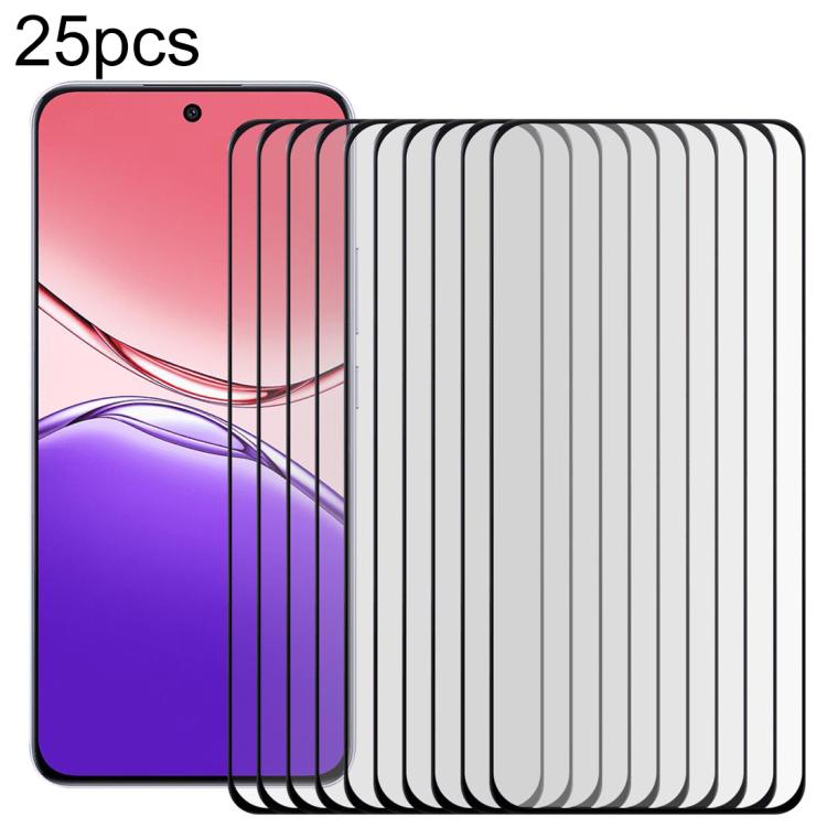 

For OPPO A5 Pro 5G 25pcs Full Glue 9H HD 3D Curved Edge Tempered Glass Film(Black)