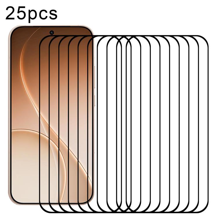 

For OPPO Reno15 Pro 5G Global 25pcs Full Glue 9H HD 3D Curved Edge Tempered Glass Film(Black)