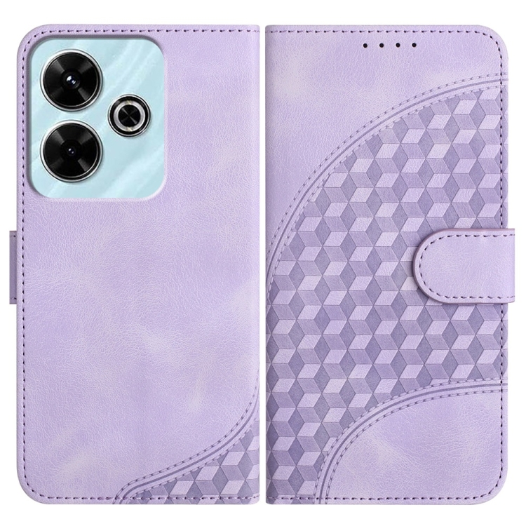 

For Redmi 13 4G Elephant Head Embossed Phone Leather Case with Lanyard(Light Purple)
