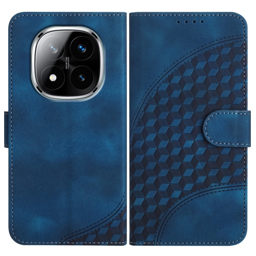 

For Redmi Note 14 Pro+ 5G Elephant Head Embossed Phone Leather Case with Lanyard(Royal Blue)