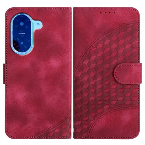 

For Redmi A5 4G 171.7mm / Xiaomi Poco C71 Elephant Head Embossed Phone Leather Case with Lanyard(Rose Red)