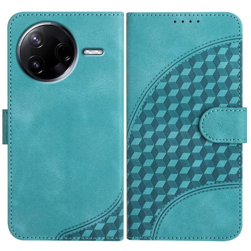 

For Redmi K80 / Xiaomi Poco F7 Pro Elephant Head Embossed Phone Leather Case with Lanyard(Light Blue)
