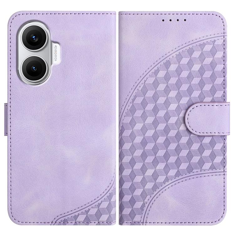 

For Redmi Turbo 4 Pro / Xiaomi Poco F7 Elephant Head Embossed Phone Leather Case with Lanyard(Light Purple)
