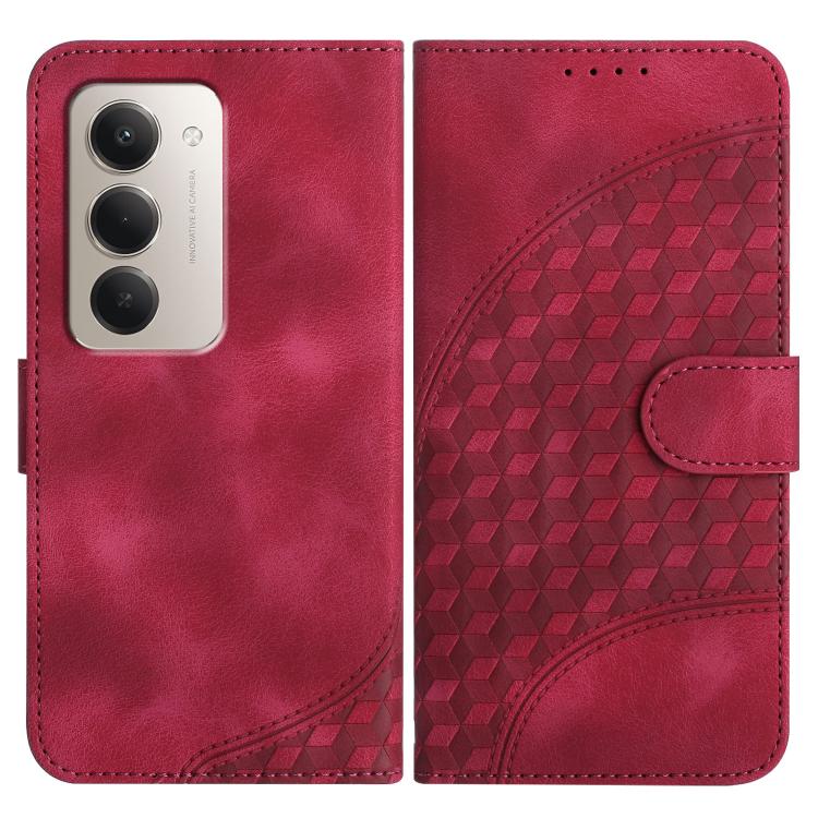 

For Redmi 15 5G Global / 15 4G SEA 169.5mm Elephant Head Embossed Phone Leather Case with Lanyard(Rose Red)