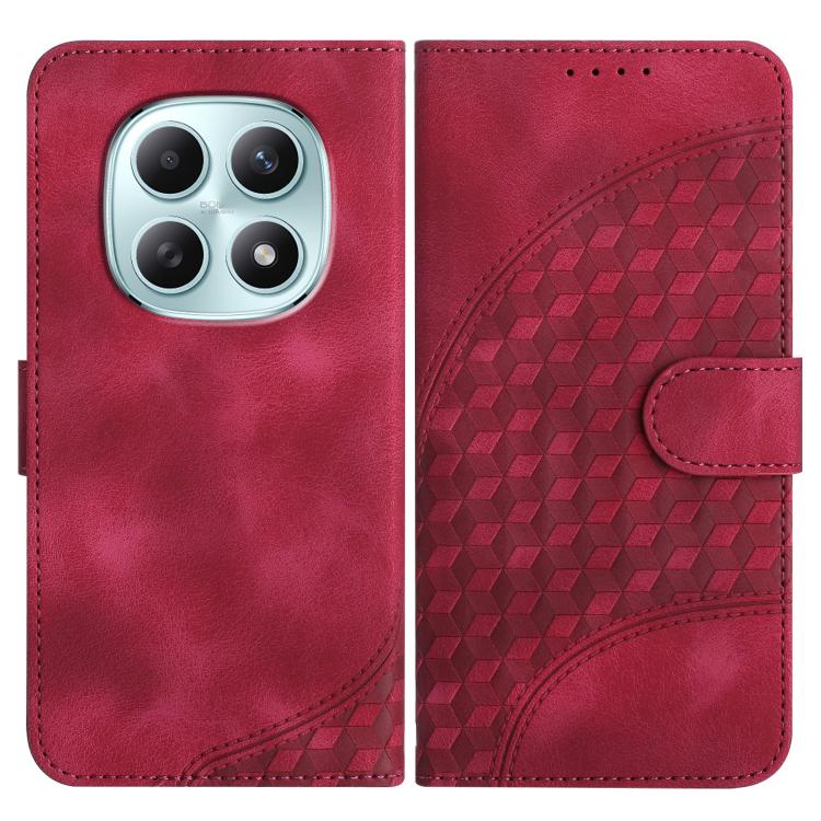 

For Redmi Note 15 4G Global 164mm Elephant Head Embossed Phone Leather Case with Lanyard(Rose Red)