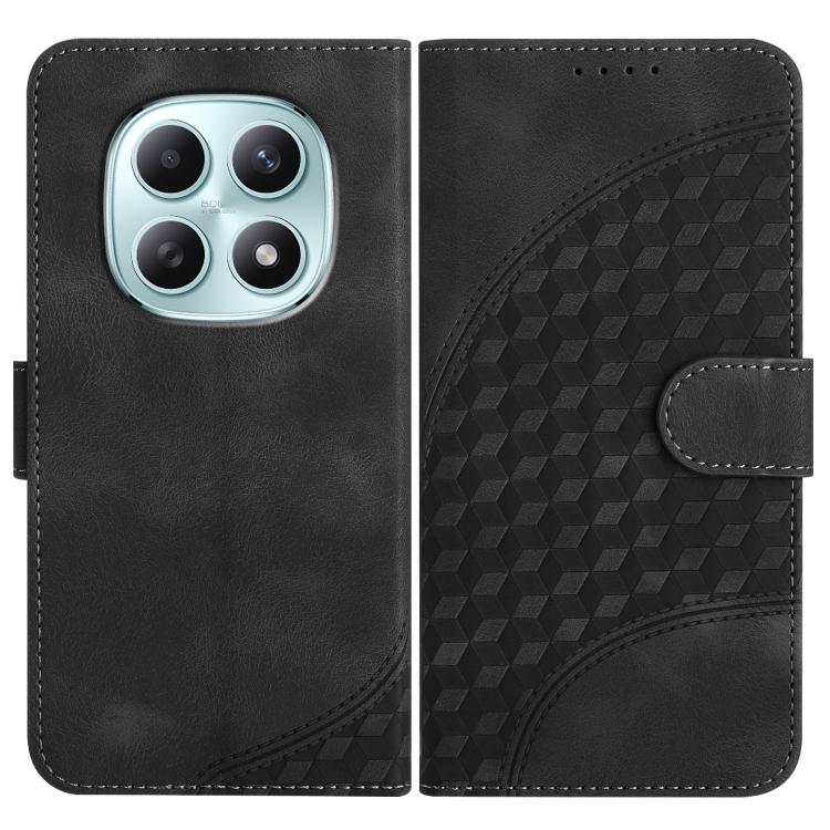 

For Redmi Note 15 4G / 5G 164mm / Poco M8 5G Elephant Head Embossed Phone Leather Case with Lanyard(Black)