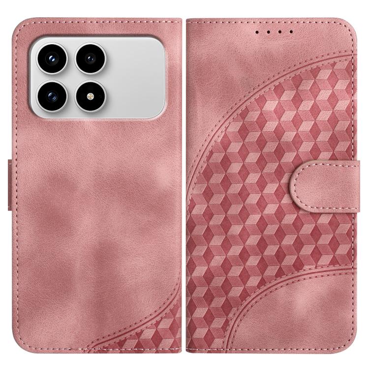 

For Redmi K90 Elephant Head Embossed Phone Leather Case with Lanyard(Pink)