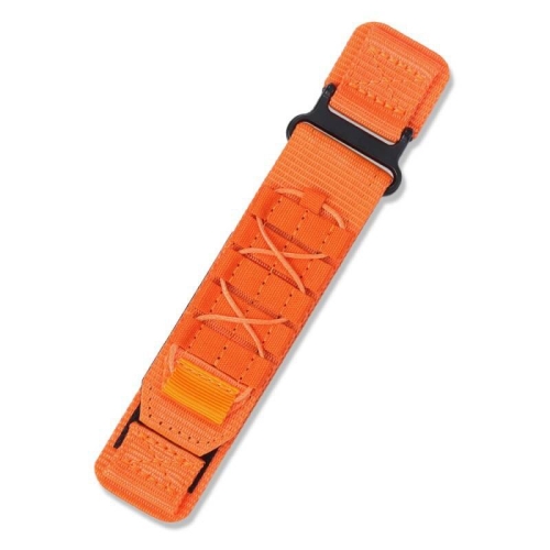 

22mm Flat Rope Style Hook And Loop Fastener Nylon Watch Band(Orange)