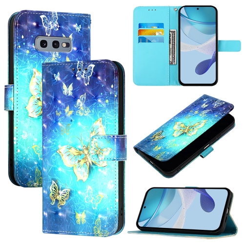 

For Samsung Galaxy S10e 3D Painting Horizontal Flip Leather Phone Case(Golden Butterfly)