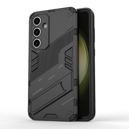 

For Samsung Galaxy S24 FE 5G Punk Armor 2 in 1 PC + TPU Shockproof Phone Case with Invisible Holder(Black)