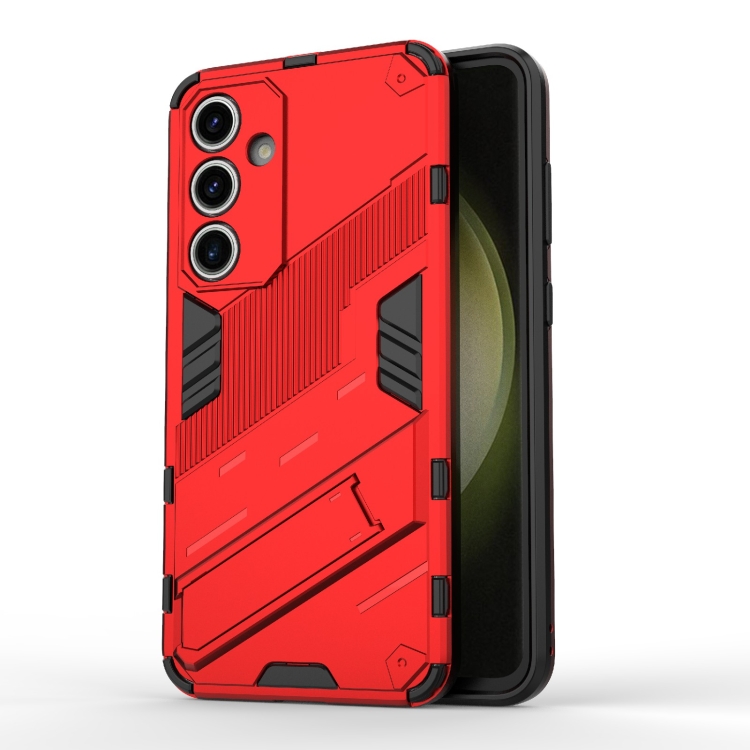 

For Samsung Galaxy S24 FE 5G Punk Armor 2 in 1 PC + TPU Shockproof Phone Case with Invisible Holder(Red)