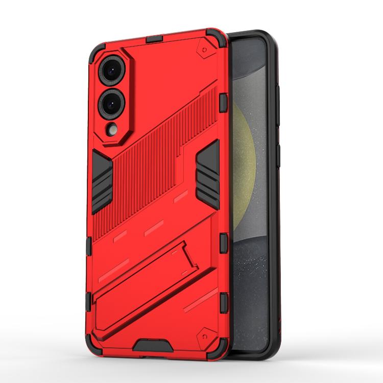 

For Samsung Galaxy S25 Edge 5G Punk Armor 2 in 1 PC + TPU Shockproof Phone Case with Invisible Holder(Red)