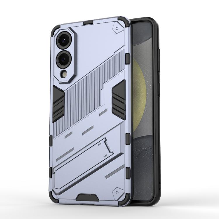 

For Samsung Galaxy S25 Edge 5G Punk Armor 2 in 1 PC + TPU Shockproof Phone Case with Invisible Holder(Grey)