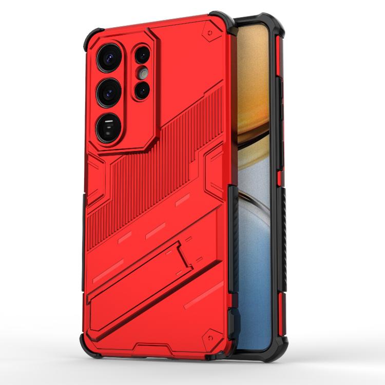 

For Samsung Galaxy S26 Ultra 5G Punk Armor 2 in 1 PC + TPU Shockproof Phone Case with Invisible Holder(Red)