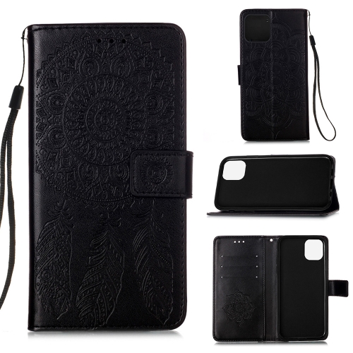 

For iPhone 12 mini Dream Catcher Printing Horizontal Flip Leather Case with Holder & Card Slots & Wallet & Lanyard(Black)