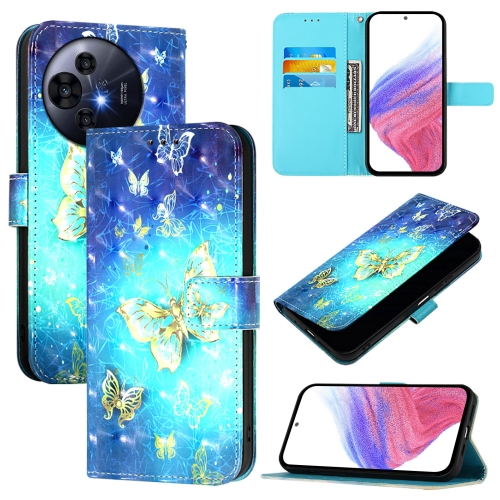 

For TCL 50 Pro NxtPaper 3D Painting Horizontal Flip Leather Phone Case(Golden Butterfly)