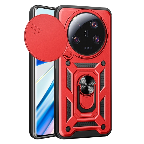 

For Xiaomi 13 Ultra Sliding Camera Cover Design TPU Hybrid PC Phone Case(Red)