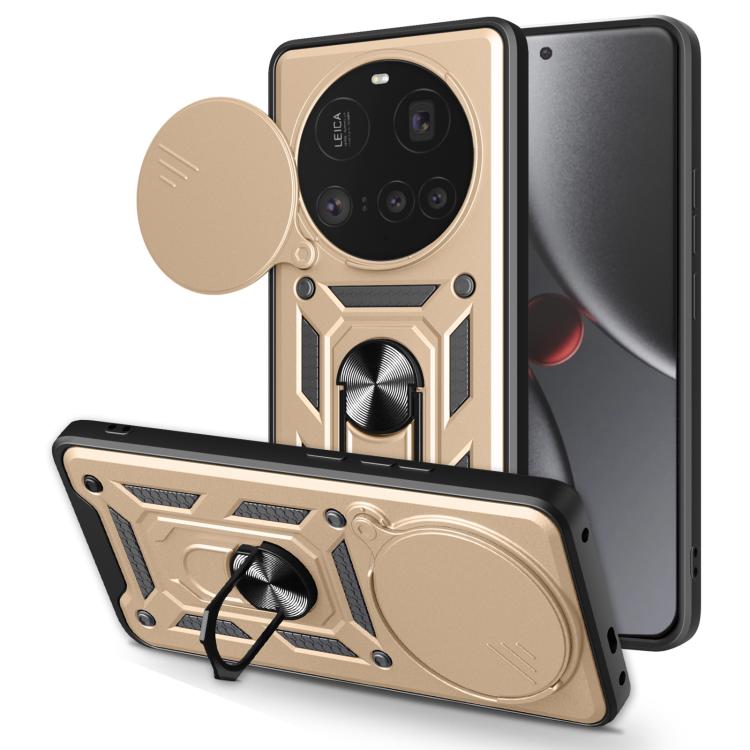 

For Xiaomi 15 Ultra Sliding Camera Cover Design TPU+PC Phone Case(Gold)