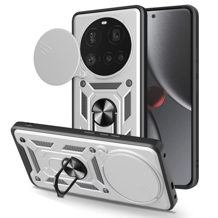 

For Xiaomi 15 Ultra Sliding Camera Cover Design TPU+PC Phone Case(Silver)