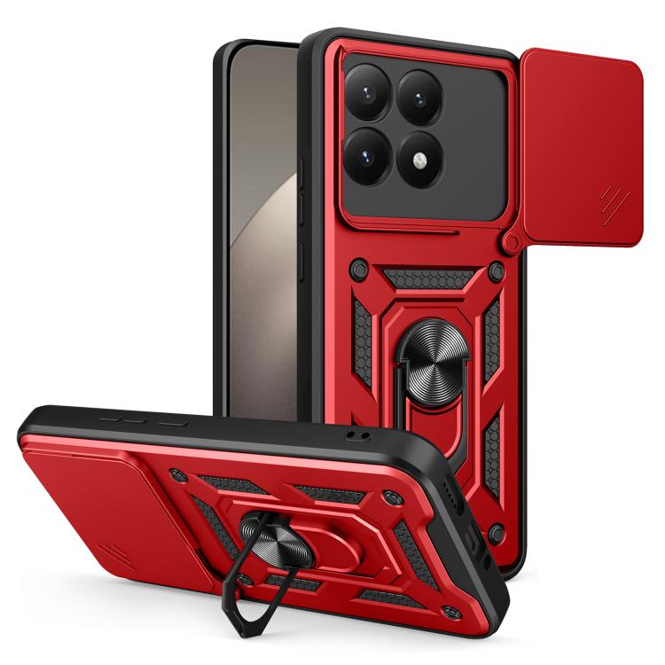 

For Xiaomi 15T Sliding Camera Cover Design TPU+PC Phone Case(Red)