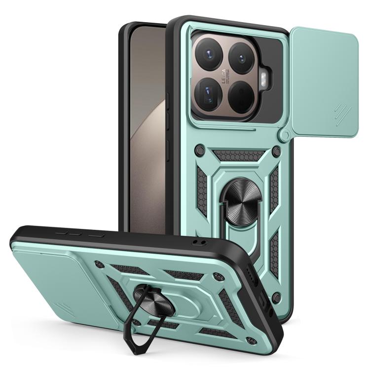 

For Xiaomi 15T Pro Sliding Camera Cover Design TPU+PC Phone Case(Mint Green)