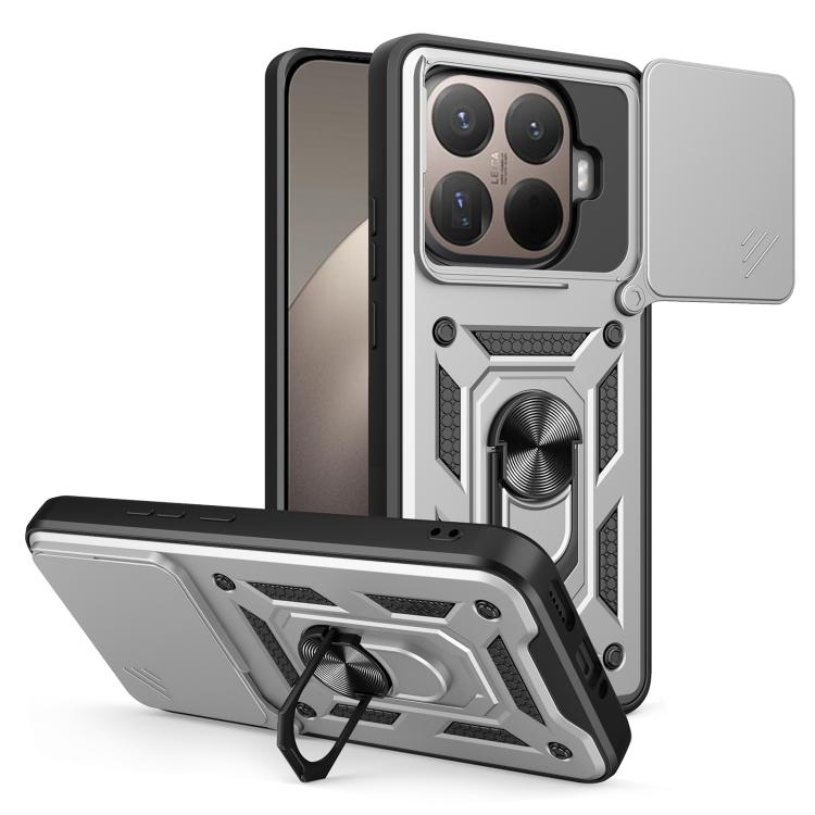 

For Xiaomi 15T Pro Sliding Camera Cover Design TPU+PC Phone Case(Silver)