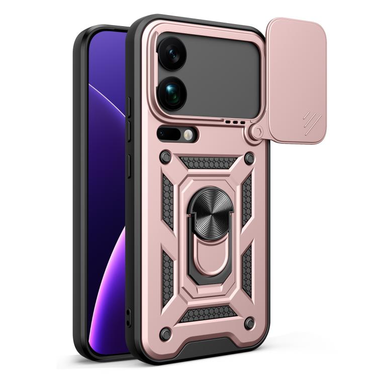 

For Xiaomi 17 Pro Max Sliding Camera Cover Design TPU+PC Phone Case(Rose Gold)