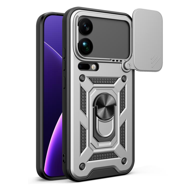 

For Xiaomi 17 Pro Max Sliding Camera Cover Design TPU+PC Phone Case(Silver)