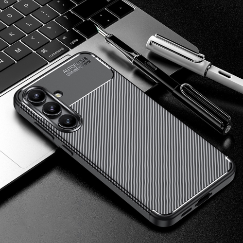 

For Samsung Galaxy S24 FE 5G Carbon Fiber Texture Shockproof TPU Phone Case(Black)