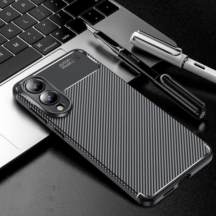 

For Samsung Galaxy S25 Edge 5G Carbon Fiber Texture Shockproof TPU Phone Case(Black)