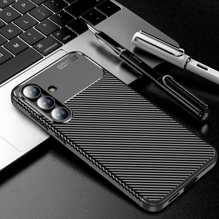

For Samsung Galaxy S25 FE 5G Carbon Fiber Texture Shockproof TPU Phone Case(Black)