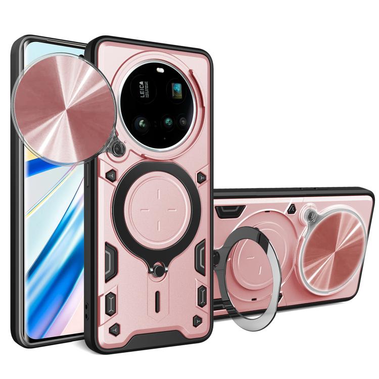 

For Xiaomi 15 Ultra CD Texture Sliding Camshield Magnetic Holder Phone Case(Pink)