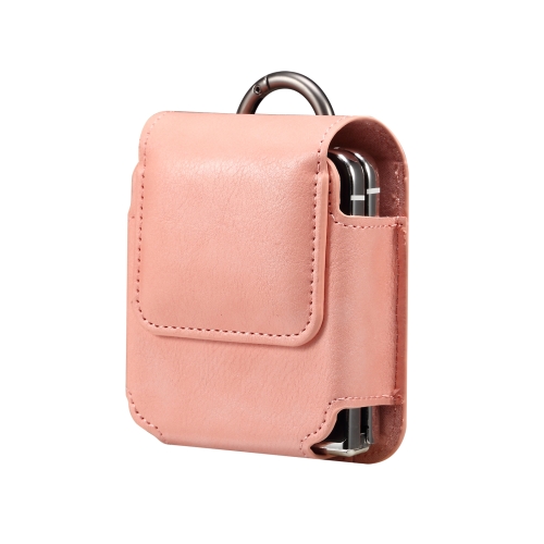 

Folding Screen Mobile Phone Waist Hanging Universal Clutch Bag(Pink)