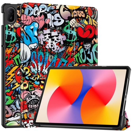 

For Huawei Matepad SE 11 Painted 3-Fold Holder Smart Leather Tablet Case(Graffiti)